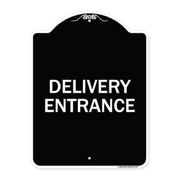 Traffic Entrance Delivery Entrance Heavy-Gauge Aluminum Architectural Sign, 24" x 18", BW-1824-22793